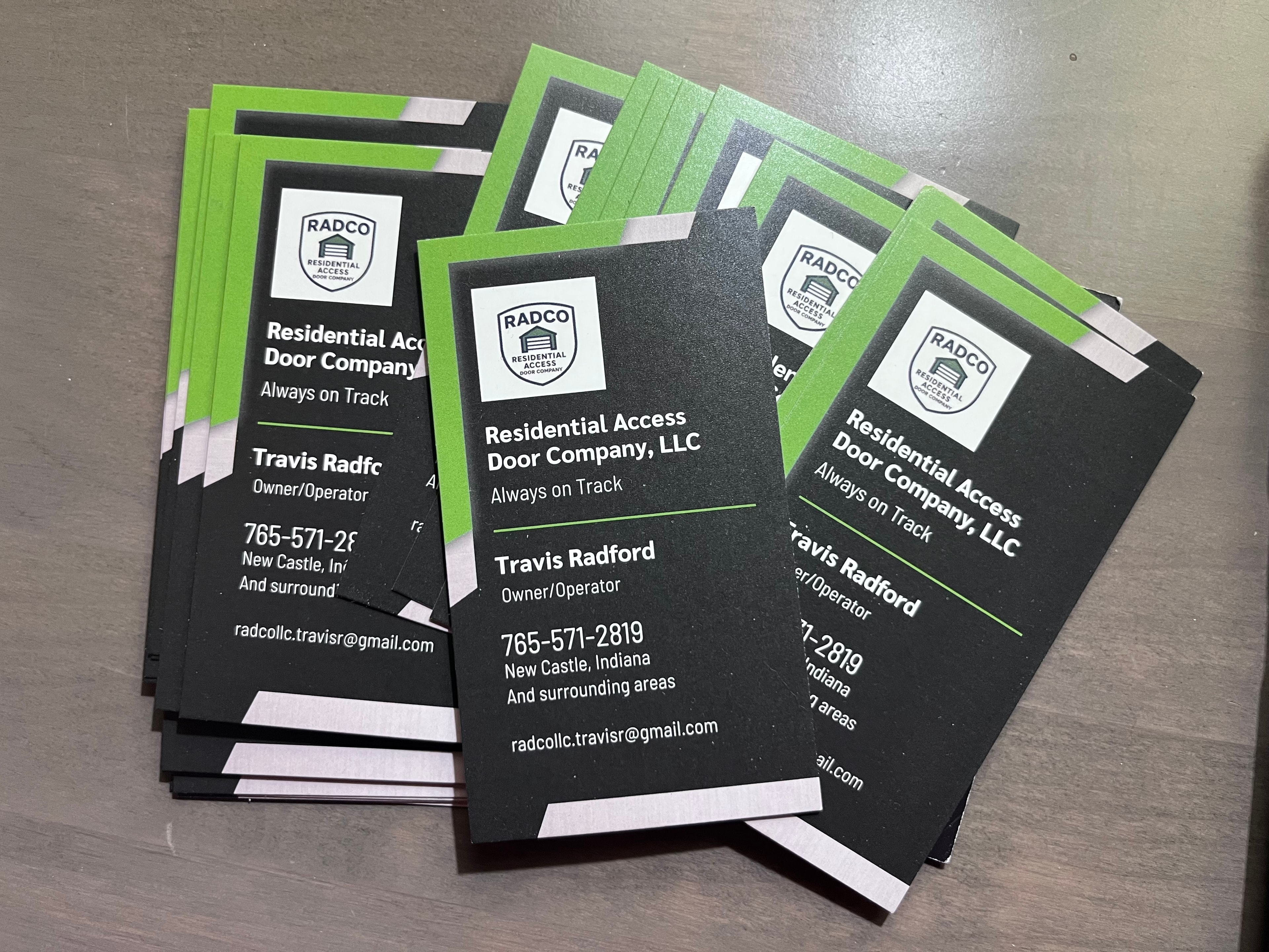 RADCO business cards — Residential Access Door Company, LLC
